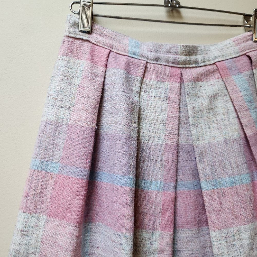 Vintage Pink + Purple Plaid Skirt